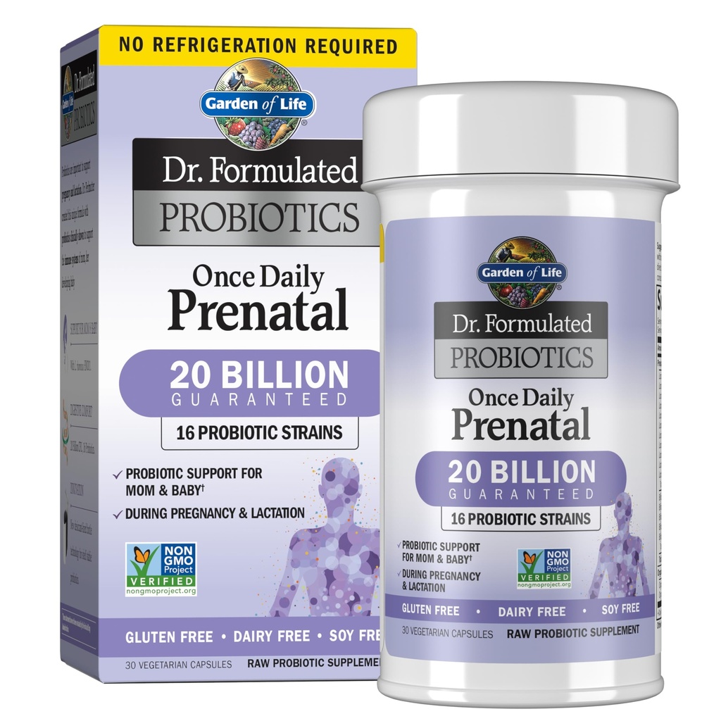 生命の庭 Dr. フォーミュラされたプロバイオティクスは、毎日の出生前に - 酸性フィロスとBifidobacteria Probiotic Support for Mom and Baby - 保存安定性 - グルテン、乳製品、および大豆フリー - 30 ベジタリアンカプセル