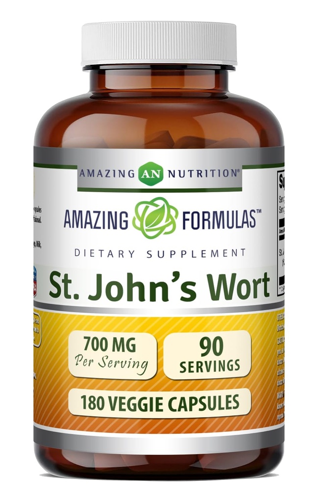 アメイジング・フォーミュラ・セント・ジョンズワート・サプリメント(Hypericum Perforatum Extract) | 700 Mg / サービング | ベジギー・カプセル | グルテンフリー | 非GMO | アメリカ製(1パック | 180カウント)