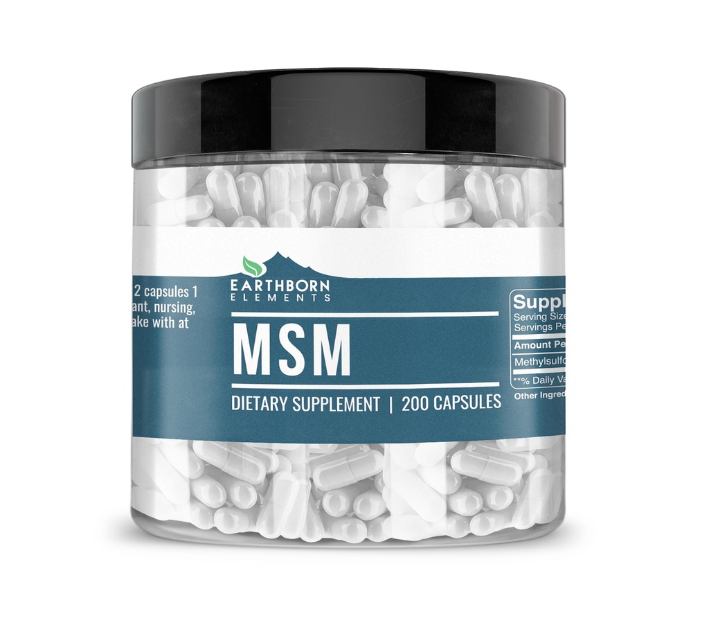 地球の要素の Methylsulfonylmethane (MSM) 200 のカプセル、非 GMO の容易に帽子