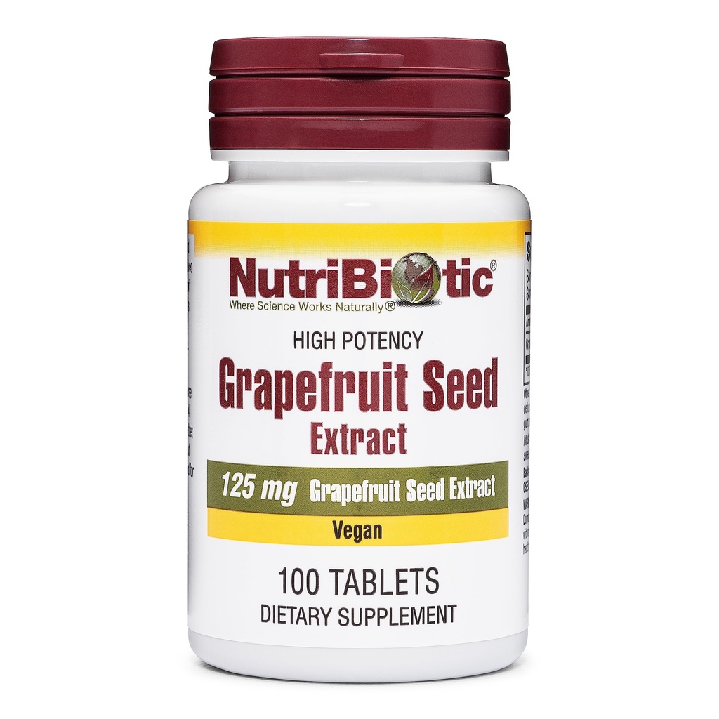 NutriBiotic - Grapefruit種子エキス錠125mg、100カウント | BioflavonoidsプレミアムグレードGSE | 強力な免疫&全体的な健康サポート | 簡単に飲み込む | ビーガン、グルテンフリー、非GMO