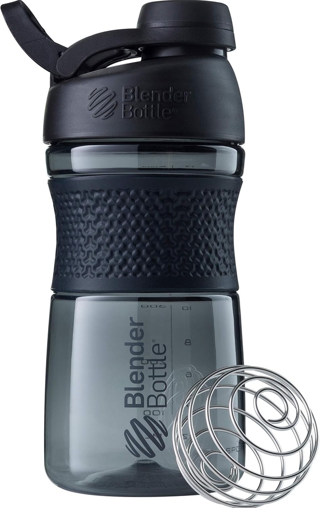 BlenderBottle SportMixer シェーカー ボトル パーフェクト のために プロテインシェイクスアンドプレワークアウト, 20-Ounce, ブラック