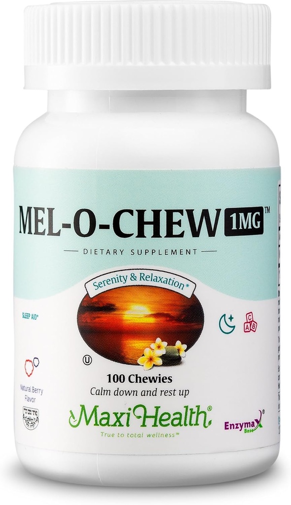 Maxi Health Melatonin 1mg - 睡眠補助メラトニンから摂食自然睡眠 - ノンハビットは、高速演技サポートコーシャ(100ユニット、2パック)のための酵素とサプリメントを形成します