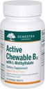 GenestraはL-Methylfolateの活動的なChewable B12を ChewableのビタミンB12および Folateの補足  60のChewableのタブレット 自然なチェリーの味付けます