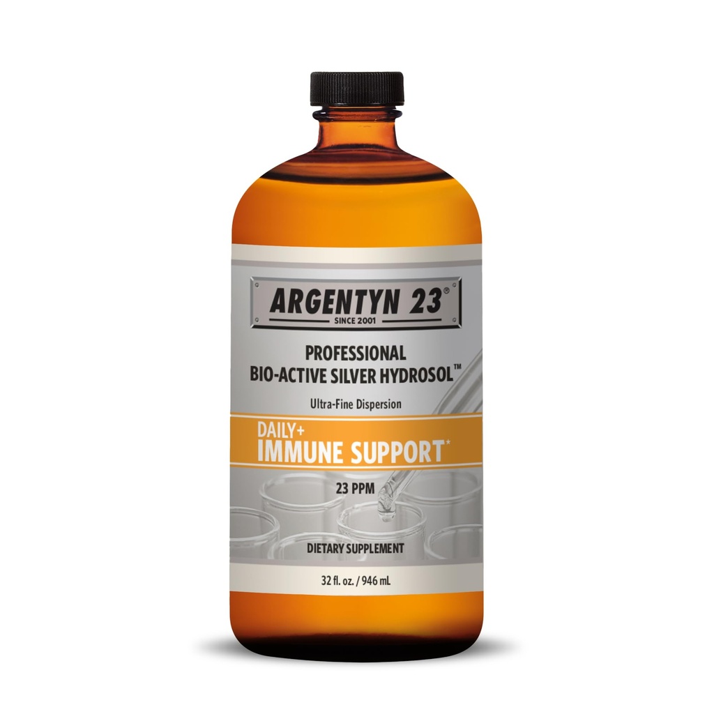 Argentyn 23の専門の免疫サポート-コロイド銀、生物活動的な銀のHydrosol、23のppmの液体のねじれの上、32 FlのOz (946のmL)