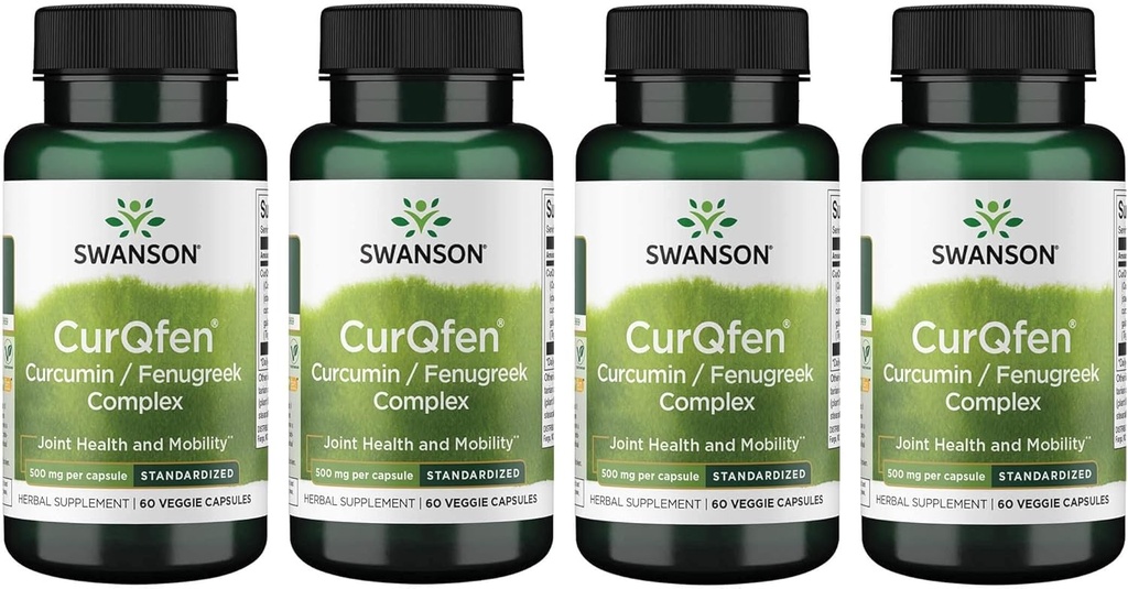 Swanson によって制御される解放の Curqfen の Curcumin/Fenugreek の複合体 60 の野菜のカプセル (4 のパック)