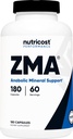 Nutricost ZMA 180カプセル - 非GMOおよびグルテンフリーZMAサプリメント