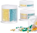 3 Pack Large Capacity Pill Organizer and Pill Dispensers Set in Different Size