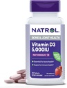 Natrolの速い分解のビタミンD3 5,000 IUの骨および接合箇所の健康、骨サポート補足、90のタブレット、90の日の供給のための食事療法の補足