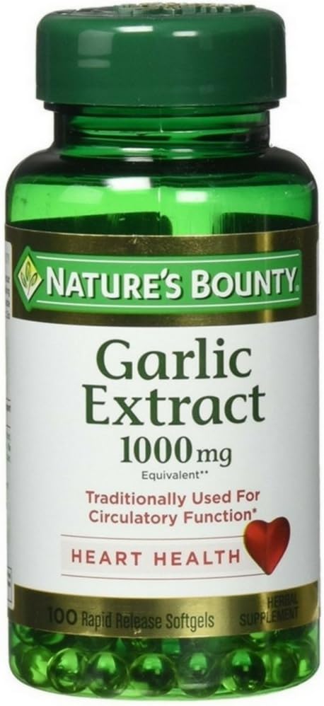 Nature's Bounty Garlic 1000 mg Rapid Release 100 Odorless Softgels