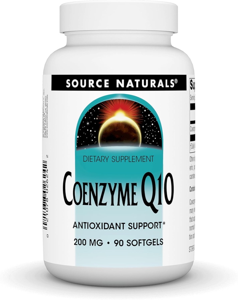 Source Naturals Coenzyme Q10、アンチオキシダントサポート*、心臓、脳、免疫および肝臓サポート、200 mg - 90 Softgels