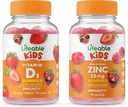 Lifeable Zinc 25mg Kids + Vitamin D Kids, Gummies Bundle - Great Tasting, Vitamin Supplement, Gluten Free, GMO Free, Chewable Gummy