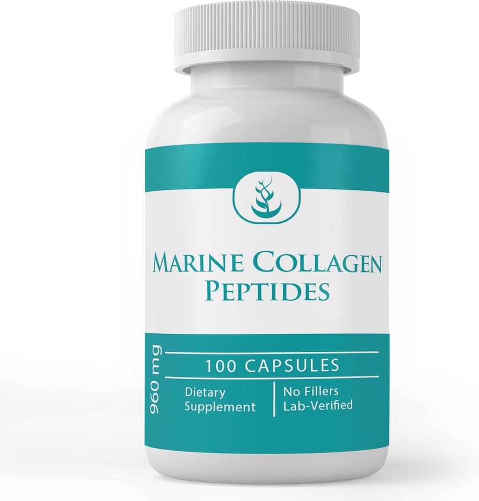 PURE ORIGINAL INGREDIENTS Marine Collagen Peptides, (100 Capsules) Always Pure, No Additives or Fillers, Lab Verified
