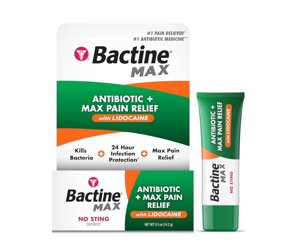 Bactine MAX の抗生物質 + 痛みは軟膏を取り除きます - リドカインと抗生物質の軟膏 - 痛み + マイナーカットのための痛みの軽減 & Scrape & 焼跡 - リドカインNumbingクリーム - 0.5oz