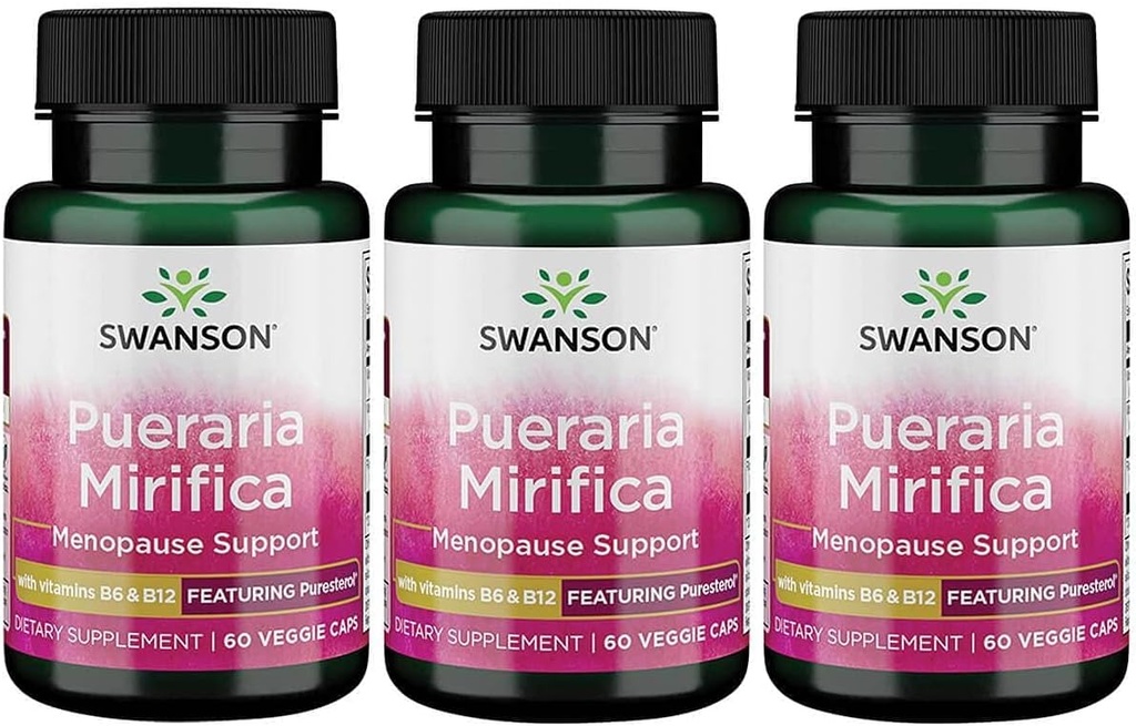 Swanson Pueraria Mirifica with B6 '&' B12 - 特長 ピュアステロール60ベジキャップ3パック
