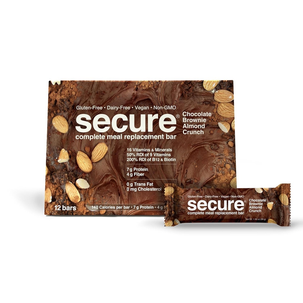 ANDREW LESSMANは完全な食事の取り替え棒-チョコレートBrownieのアーモンド・クランチ- 12のct箱- 7g蛋白質をしっかり止めます。11のビタミンプラスのインリン繊維。 低カロリー。 グルテンフリー、ビーガン、非GMO