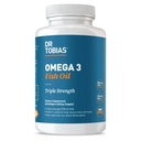 Dr. Tobias Omega 3 魚油, 2000 mg トリプル 強度 800 mg EPA 600 mg DHA サービングあたり, 魚油オメガ 3 心のためのサプリメント, 脳 & 免疫サポート, 60 ソフトゲル, 30 サービング
