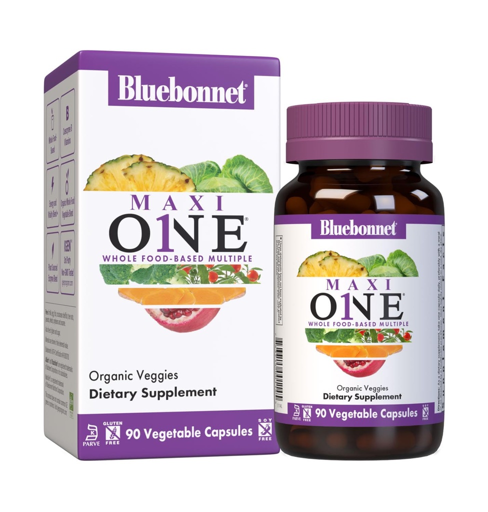 Bluebonnet栄養Maxi 1(鉄と)、全食品の複数の、酵素、エネルギー、Vitality、Gluten-Free、Kosher、酪農場なし、ベジタリアンフレンドリー、大豆フリー、非GMO、90野菜カプセル、3ヶ月の供給、ベージュ