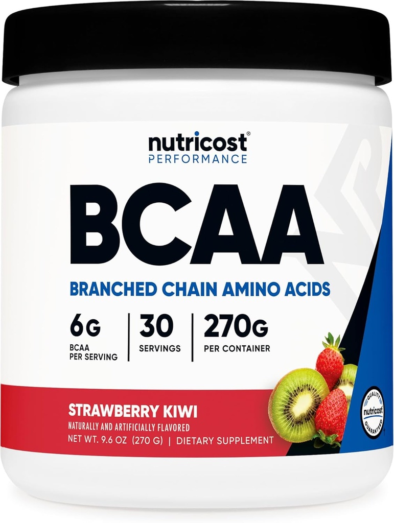 Nutricost BCAA Powder (Strawberry Kiwi, 30 Servings) - Optimal 2:1:1 Ratio