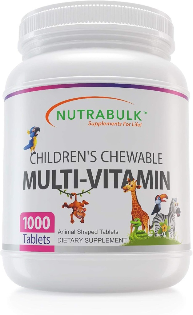 Children’s Chewable Multi-Vitamins - Promoting Kids' Overall Development - USA-Made, May Help to Support Immune, Bone, Brain & Overall Well Being- Vegan & Gluten Free - 1000 Cherry Tablets