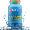 Keto Vitals 電解液カプセル | オリジナルKeto 電解質ピルスサプリメント | 塩電解液用タブレット | カロリーフリー | カラブフリー ケトビタル 電解液カプセル