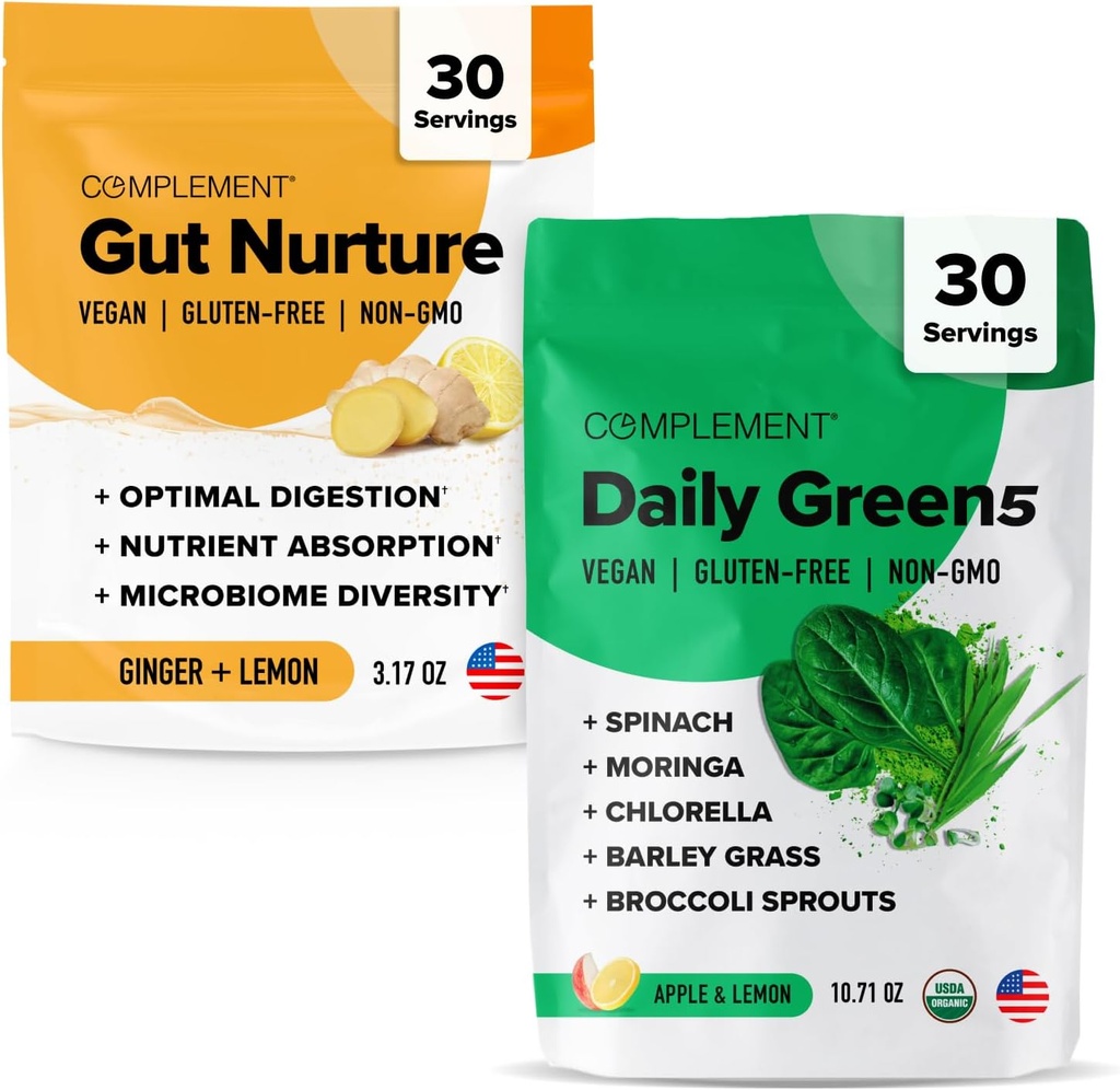 Complement Gut Nurture & Daily Greens Bundle - 包括的な消化と栄養サポート