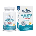 Nordic Naturals Ultimate Omega + CoQ10、レモン - 60 ソフトジェル - 1280 mg Omega-3 + 100 mg CoQ10 - 心臓の健康、細胞エネルギー、抗酸化サポート - 非GMO - 30 サービング
