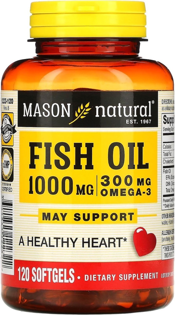 マソンナチュラルフィッシュオイル、1,000mg、120Softgels