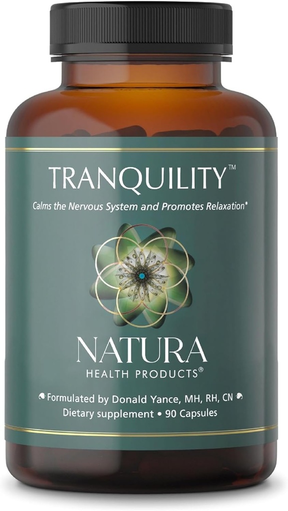 Natura Health Products Tranquility Supplement - L-Theanine、Lemon Balm、Saffron、Kava、Skullcap、ラベンダー、パッションフラワー(90カプセル)を特徴とするサポートリラクゼーション
