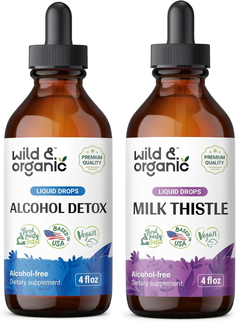 ワイルド&オーガニックアルコールデトックス・チンチャー 4 fl oz & ミルク アザミ チンチャー 4 fl oz