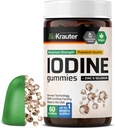 BIO KRAUTER Iodine Gummies - 60 Vegan Chews - 250 mcg Potassium Iodide - Iodine Supplement with Selenium Zink - Apple Flavor, Pectin-Based Chews