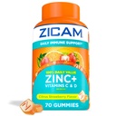 Zicam毎日の免疫サポート、Gummyの補足、亜鉛、ビタミンCおよびビタミンD、Citrusのいちごの味、70の計算