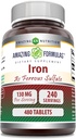 アメージングフォーミュラ鉄硫酸塩サプリメント | 65 Mg | 錠 | ノンGMO | グルテンフリー | 米国製 (480 カウント)