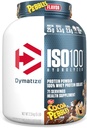 Dymatize x Cocoaの小石ISO100のWhey蛋白質の粉の隔離剤、蛋白質の25g、5.5g BCAAs、120 Cal。、グルテンフリー、1g脂肪、1g砂糖、2g Carb (71サービング)