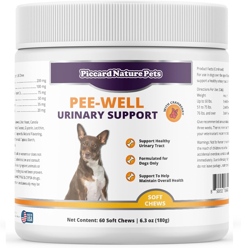 ピー・ウェルの尿 & 膀胱はクランベリーと咀嚼をサポート, 犬のための尿路の健康を促進します, 全体的な健康を維持するのに役立ちます, 60 柔らかい咀嚼