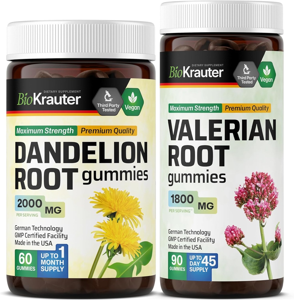 BIO KRAUTER Dandelion Root 60 Gummies & Valerian Root 90 グミ