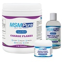 KALA HEALTH MSM の粗い薄片が付いている MSM の始動機の束 1lb、MSM 筋肉及び接合箇所のクリーム 2oz および有機アロエ 8oz の MSM のゲル