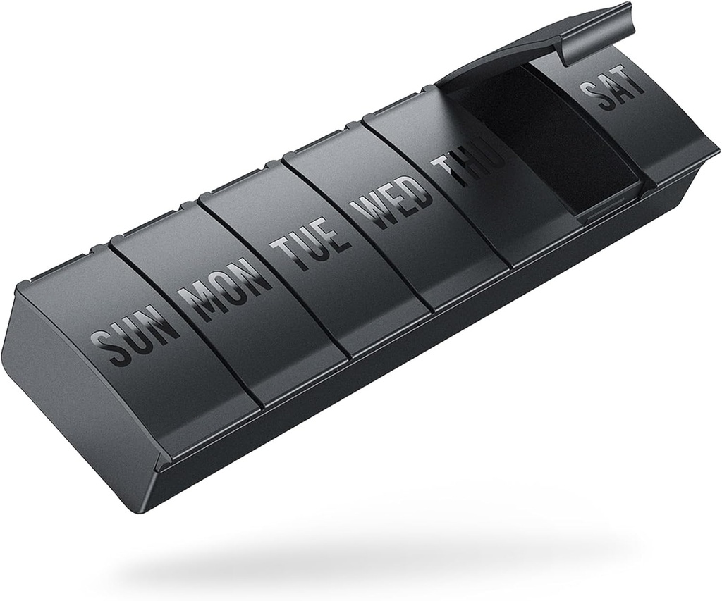 Barhonの丸薬のオルガナイザー大きく、週刊の薬の丸薬のオルガナイザー、大きいビタミンのための7日の丸薬箱の箱旅行は魚油、黒を補います