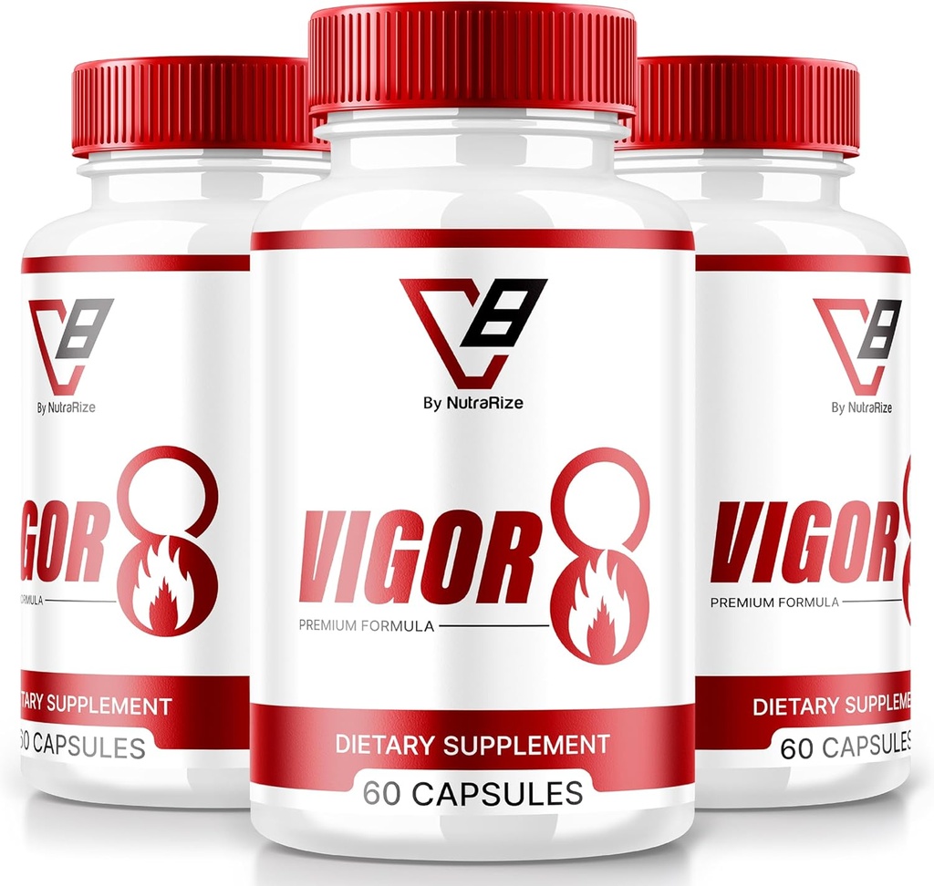 NutraRize (3 パック) Vigor 8 男性用, Vigor 8 丸薬男性の強化式, Vigor Eight サプリメントカプセルテストブースト, Vigor8 スタミナブースターレビューHolly Goat Weed Tongkat Ali (180 カプセル)