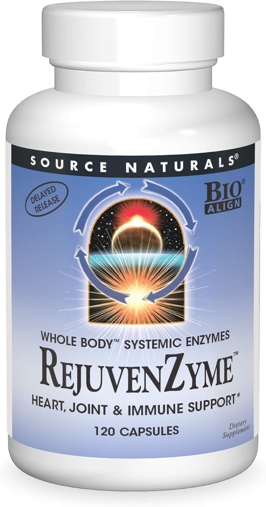 Source Naturals RejuvenZyme - 心臓、関節、免疫のサポート - 120カプセル