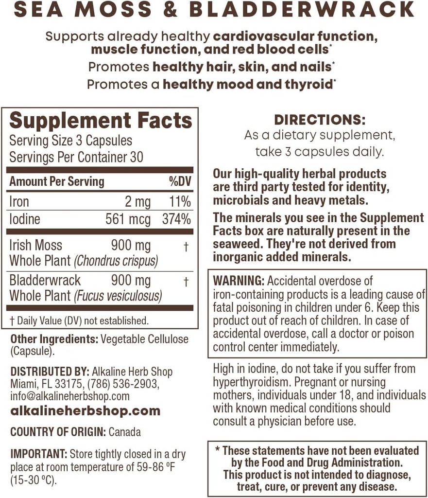 Alkalineハーブショップシーモスとブラッドダーラックサプリメント90カプセル