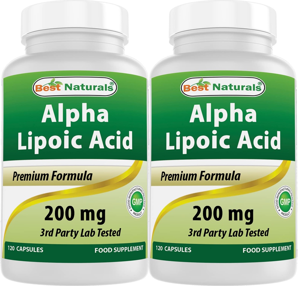 最高のナチュラルアルファリポ酸200 Mg 120カプセル(120カウント)(2パック)