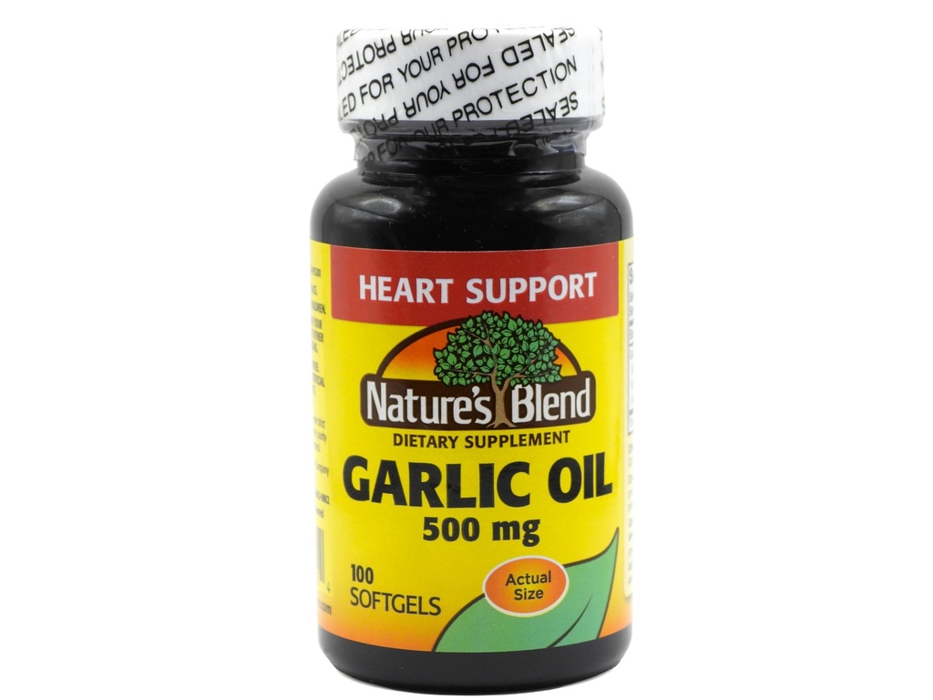 性質のブレンドのニンニクオイル500のmg 100のSoftgels