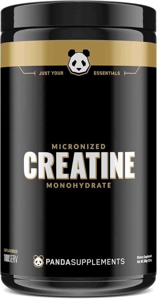 Underground Bio Labs: Panda Supps Micronized Creatine 5000mg | Pre and Post Workout Recovery Drink | Enhanced Muscle Mass, Athletic Performance, and Muscle Recovery - Unflavored (100 Servings)