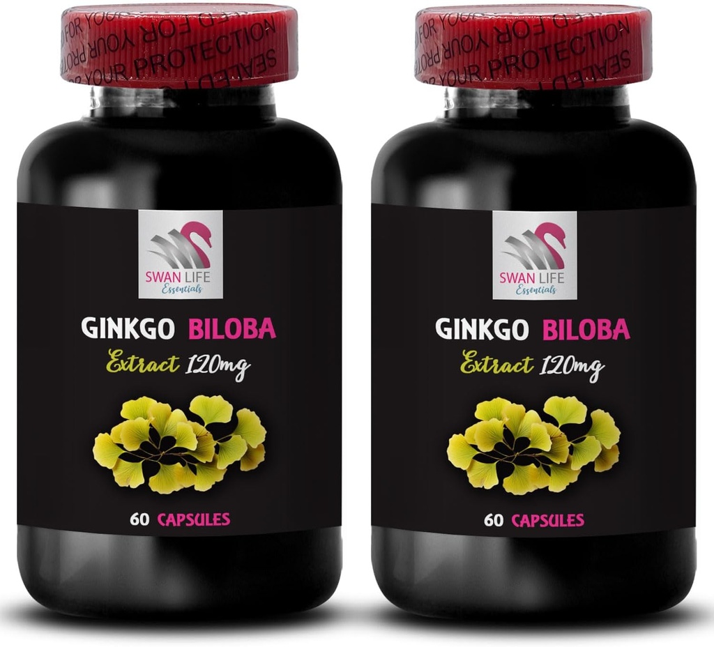 Ginkgo の biloba の健康の補足 - Ginkgo の BILOBA のエキス - 自然な酸化防止の利点、草の酸化防止サポート、Ginkgo の葉の粉、植物サポート、補足の方式 2 のびん 120