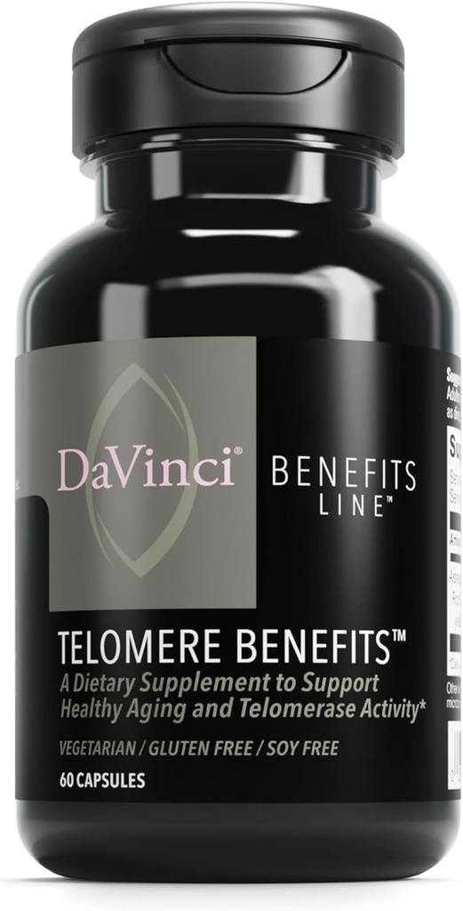 DAVINCI LabsのTelomereの利点 - 健康な老化、酸化防止レベル、記憶およびTelomeraseの活動を支える栄養補助食品* - Astragalusの根のエキスと-グルテンフリー- 60の野菜カプセル