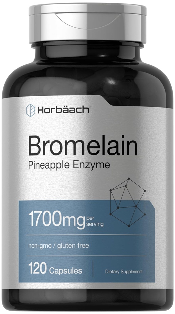 ホルバハチ・ブロメラン1700mg | 120カプセル | 消化器の健康をサポート | パイナップル酵素サプリメント | 非GMO、グルテンフリー