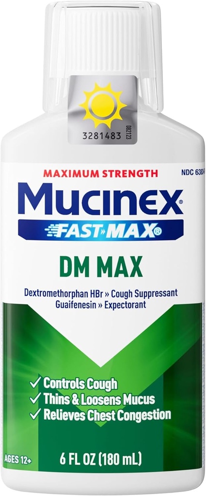 Mucinex DM大人のための最高の液体の咳及び風邪の薬、過剰なムカスの救助のための風邪およびインフルエンザ、Gaifenesin及び大人のためのDextromethorphan Expectorant及びDecongestant、Drの推薦、6.0 Fl Oz