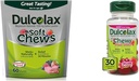 Dulcolax の柔らかい咀嚼のサリンの Laxative の混合された果実(60ct)の穏やかな便秘の救助及びChewy のフルーツ ビット、サリンの Laxative、チェリーのベリー(30ct) クランプなしの便秘の救助