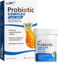 LAC Probiotic Complex 50 Billion CFUs | 消化器用サプリメント | 腸内細菌バランス、IBSサポート(30のベジタリアンカプセル)を復元するための活動的なプロバイオティクス
