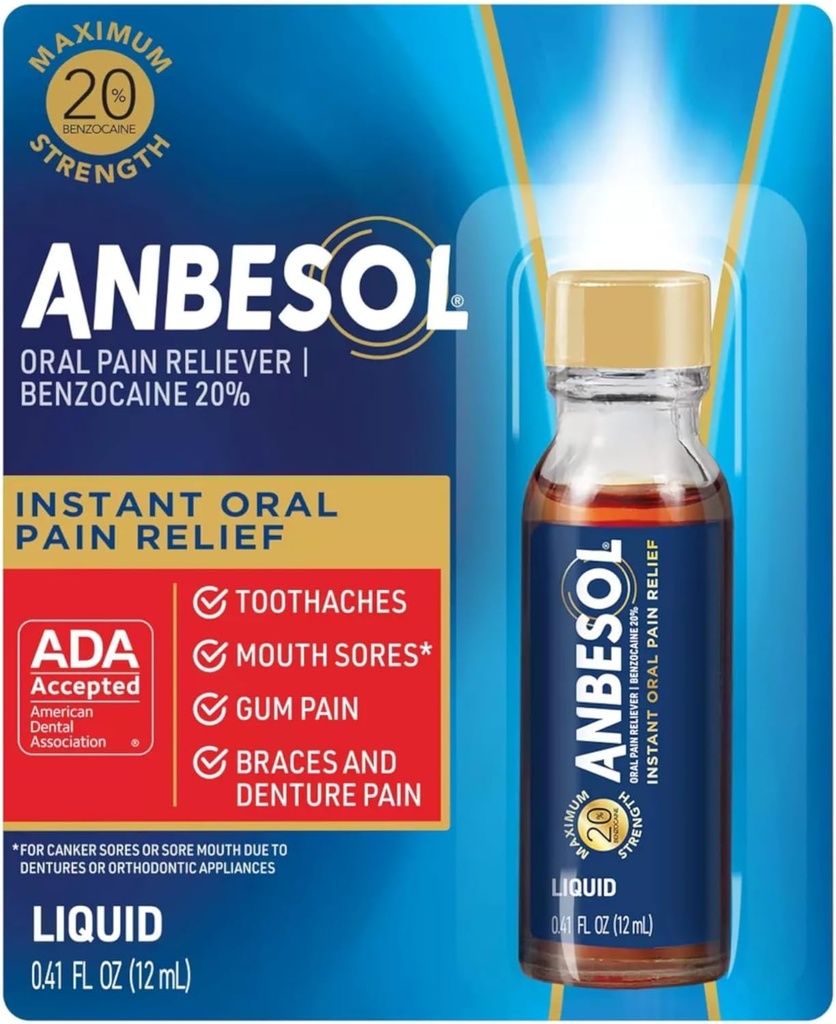 Anbesolの液体の最高の強さ、0.41 Fl Oz